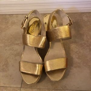 Gold Michael kors wedges